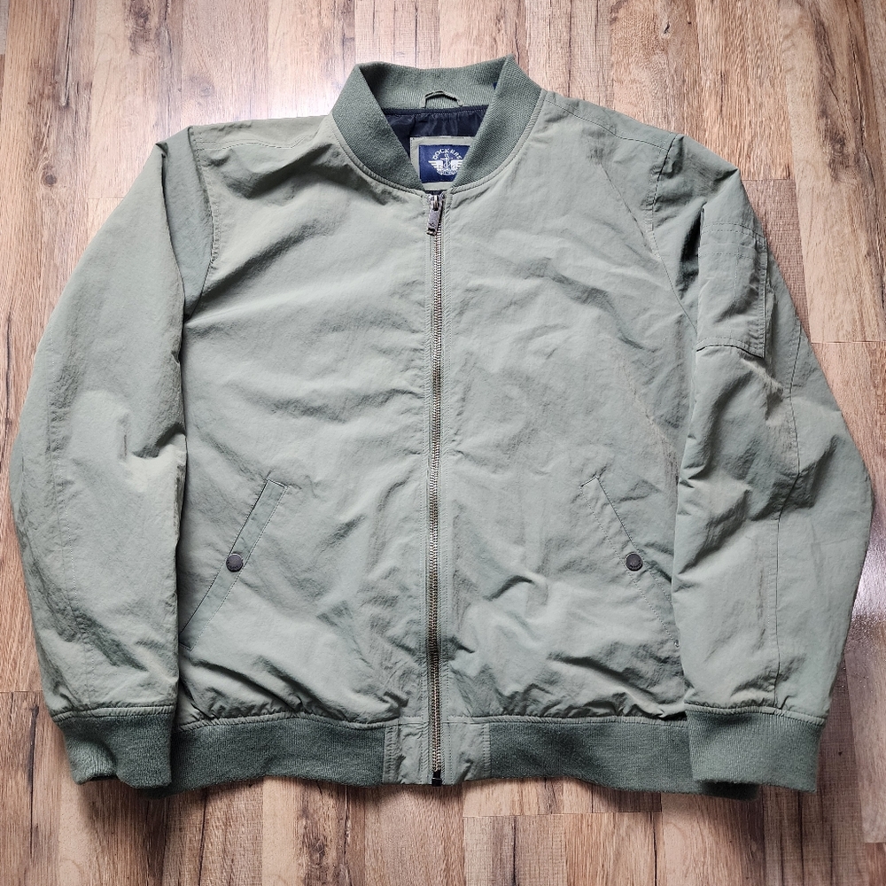 Men's Dockers 2-Pocket Zip Front Bomber Jacket Olive Green Size XXL